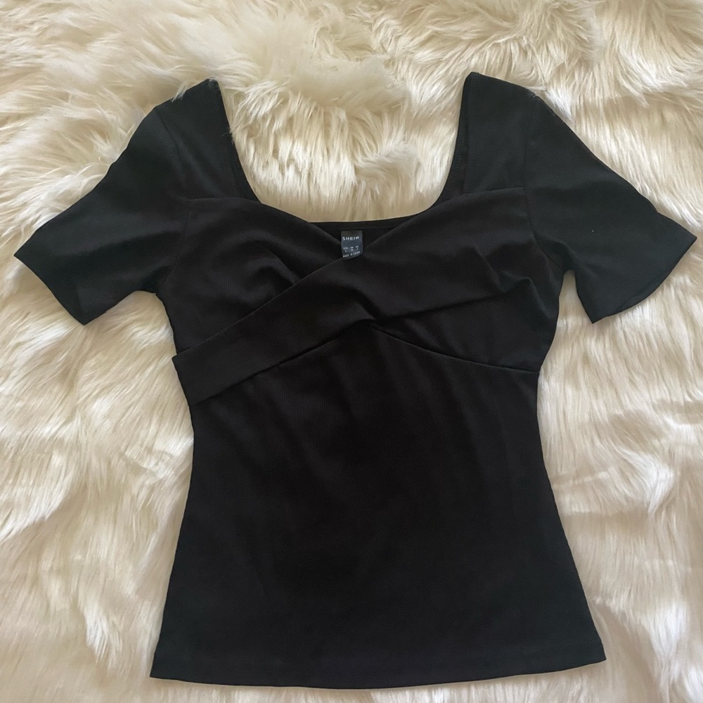 wrap front tee
